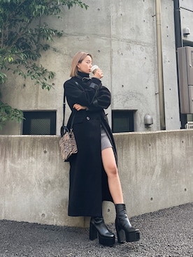 「ハイトーンカラー」｜「アイテム（チェスターコート）」を使った、Rionaさん（レディース・159cm）の秋コーディネート