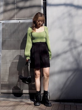「ワークブーツ」｜Rionaさん（レディース・159cm）の冬コーディネート
