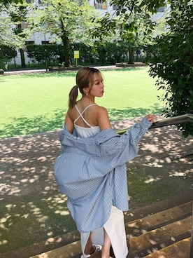 「EVRIS（エヴリス）のアイテム（トップス）」を使った、Rionaさん（レディース・159cm）の夏コーディネート