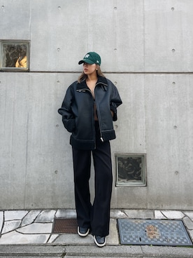 「海外系ファッション」｜「アイテム（ブルゾン）」を使った、Rionaさん（レディース・159cm）の秋コーディネート