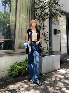 「EVRIS（エヴリス）のアイテム（その他アウター）」を使った、Rionaさん（レディース・159cm）の夏コーディネート