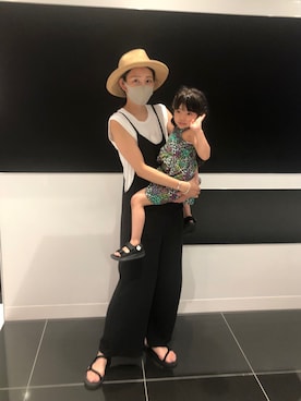 「ZARA（ザラ）のアイテム（サロペット/オーバーオール、ブラック系）」を使った、yukiyoさん（レディース・171cm）の夏コーディネート