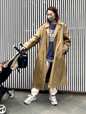 「UNIQLO（ユニクロ）のアイテム（トレンチコート、ベージュ系）」を使った、yukiyoさん（レディース・171cm）の春コーディネート