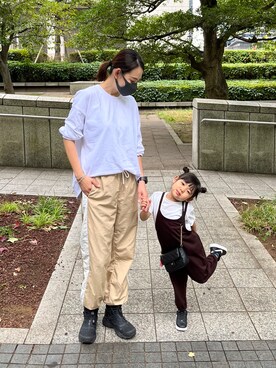 「ZARA（ザラ）のアイテム（Tシャツ/カットソー、ホワイト系）」を使った、yukiyoさん（レディース・171cm）の秋コーディネート