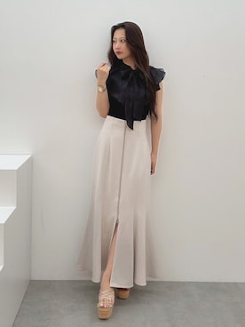 「MERCURYDUO（マーキュリーデュオ）のアイテム」を使った、mikaさん（レディース・155cm）の夏コーディネート