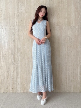 「MERCURYDUO（マーキュリーデュオ）のアイテム（ワンピース/ドレス）」を使った、mikaさん（レディース・155cm）の夏コーディネート