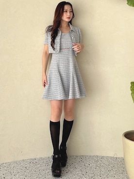 「MERCURYDUO（マーキュリーデュオ）のアイテム（その他アウター）」を使った、mikaさん（レディース・155cm）の冬コーディネート