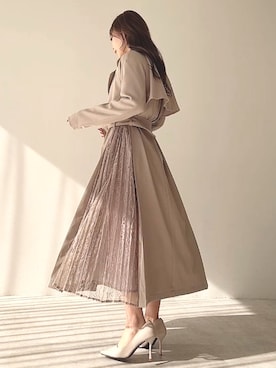 「RESEXXY（リゼクシー）のアイテム（トレンチコート）」を使った、mikaさん（レディース・155cm）の冬コーディネート