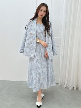 「MERCURYDUO（マーキュリーデュオ）のアイテム（テーラードジャケット）」を使った、mikaさん（レディース・155cm）の冬コーディネート