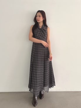 「MERCURYDUO（マーキュリーデュオ）のアイテム（ワンピース/ドレス）」を使った、mikaさん（レディース・155cm）の夏コーディネート