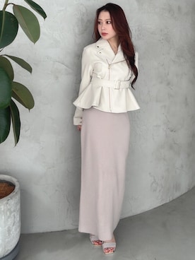 「MERCURYDUO（マーキュリーデュオ）のアイテム（ジャケット/アウター）」を使った、mikaさん（レディース・155cm）の春コーディネート