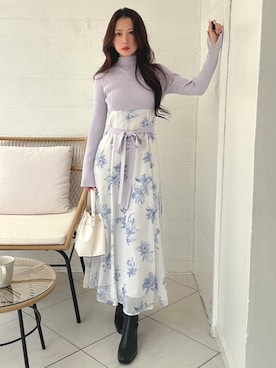「アイテム（ワンピース）」を使った、mikaさん（レディース・155cm）の秋コーディネート