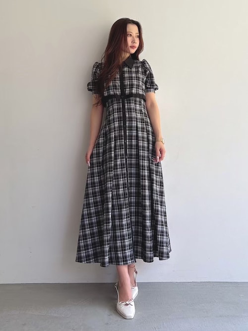 レイヤード風シャツワンピース