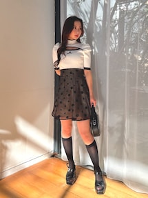MARY QUANTコラボ】デイジーフロッキープリントバックレース