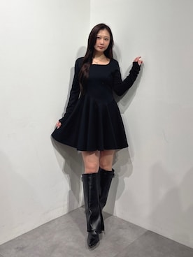 「MERCURYDUO（マーキュリーデュオ）のアイテム（ブーツ）」を使った、mikaさん（レディース・155cm）の夏コーディネート