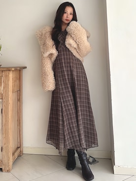 「アイテム（その他アウター）」を使った、mikaさん（レディース・155cm）の秋コーディネート