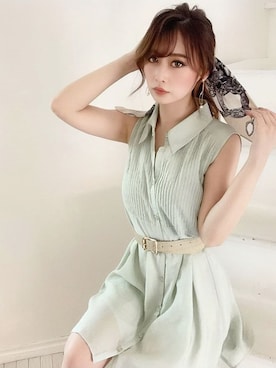 「RESEXXY（リゼクシー）のアイテム（ベルト）」を使った、mikaさん（レディース・155cm）の夏コーディネート