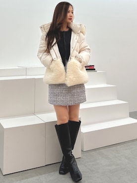 「MERCURYDUO（マーキュリーデュオ）のアイテム（その他アウター）」を使った、mikaさん（レディース・155cm）の秋コーディネート