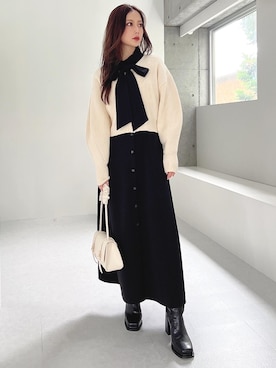 「RESEXXY（リゼクシー）のアイテム（シャツワンピース）」を使った、mikaさん（レディース・155cm）の秋コーディネート