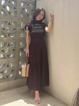 「MERCURYDUO（マーキュリーデュオ）のアイテム（ワンピース/ドレス）」を使った、mikaさん（レディース・155cm）の夏コーディネート