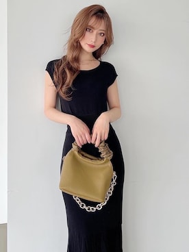 「RESEXXY（リゼクシー）のハンドルデザインハンドバッグ（ハンドバッグ）」を使った、mikaさん（レディース・155cm）の秋コーディネート