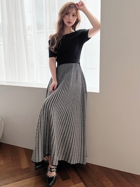「RESEXXY（リゼクシー）のハイヒールスタッズパンプス（パンプス）」を使った、mikaさん（レディース・155cm）の夏コーディネート