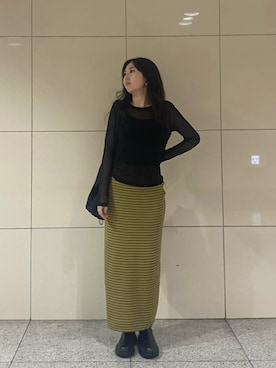 「sakishimatokyo（サキシマトーキョー）のアイテム（Tシャツ/カットソー）」を使った、𝗮   .さん（レディース・152cm）の秋コーディネート