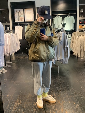 「MOUSSY（マウジー）のアイテム（ナイロンジャケット）」を使った、happyaominさん（レディース・163cm）の冬コーディネート