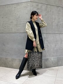 タグ付き　ユナイテッドアローズ　ギャザー ティアード ミニ ワンピース UNITED ARROWS（ユナイテッドアローズ）の「ギャザー ティアード