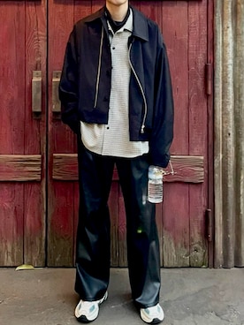 「きれいめカジュアル」｜「アイテム（ブルゾン）」を使った、さゆさん（メンズ・172cm）の冬コーディネート