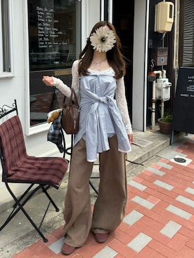 「アイテム（アクセサリー）」を使った、Kiyoさん（レディース・156cm）の春コーディネート