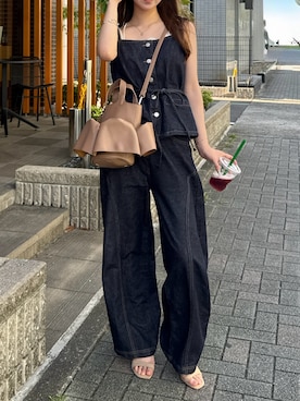 「CENE（セネ）のアイテム（アクセサリー）」を使った、Kiyoさん（レディース・156cm）の夏コーディネート