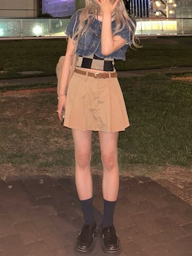 「CHARLES & KEITH（チャールズ & キース）のアイテム（シューズ）」を使った、Kiyoさん（レディース・156cm）の夏コーディネート