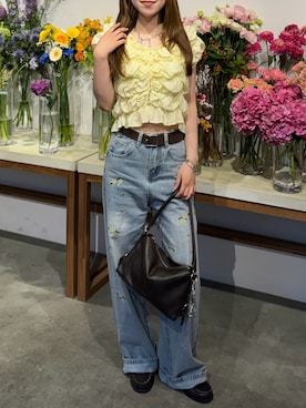 「アイテム（アクセサリー）」を使った、Kiyoさん（レディース・156cm）の夏コーディネート