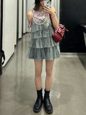 「FOREVER 21（フォーエバー トゥエンティーワン）のアイテム（トップス）」を使った、Kiyoさん（レディース・156cm）の夏コーディネート
