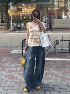 「COACH（コーチ）のアイテム」を使った、Kiyoさん（レディース・156cm）の夏コーディネート