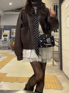 「tiptop（ティップトップ）のアイテム（ブルゾン）」を使った、Kiyoさん（レディース・156cm）の春コーディネート