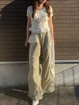 「CENE（セネ）のアイテム（アクセサリー）」を使った、Kiyoさん（レディース・156cm）の夏コーディネート