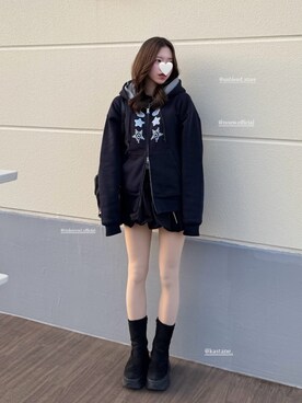 「レイヤード」｜Kiyoさん（レディース・156cm）の冬コーディネート