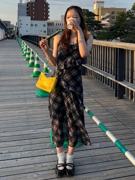 「COACH（コーチ）のアイテム」を使った、Kiyoさん（レディース・156cm）の夏コーディネート