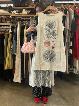 「Re:make（リメイク）のアイテム」を使った、Kiyoさん（レディース・156cm）の春コーディネート