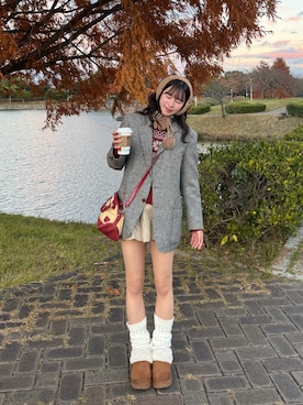 「アイテム（イヤーマフ）」を使った、Kiyoさん（レディース・156cm）の冬コーディネート