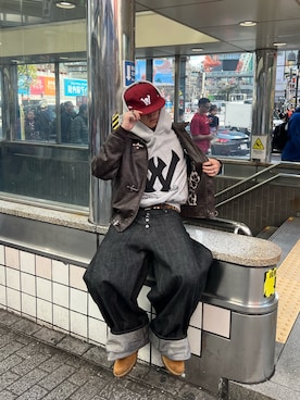 「アイテム（ブーツ）」を使った、seseiyaiyaさん（メンズ・170cm）の秋コーディネート