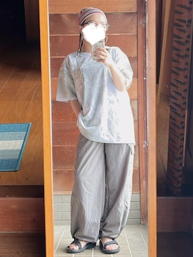 「LOGOS（ロゴス）のアイテム」を使った、おちさん（レディース・155cm）の夏コーディネート
