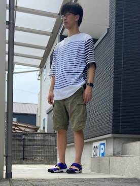 「VISVIM（ビズビム）のアイテム（パンツ）」を使った、ただしーにさん（メンズ・179cm）の夏コーディネート