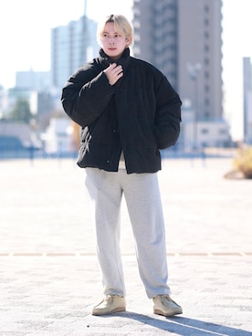 「JUNRED（ジュンレッド）のアイテム（ダウンジャケット/コート）」を使った、EIJIさん（メンズ・173cm）の冬コーディネート
