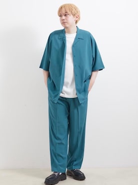 「JUNRED（ジュンレッド）のアイテム（ローファー）」を使った、EIJIさん（メンズ・173cm）の春コーディネート