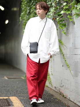 「JUNRED（ジュンレッド）のアイテム（バッグ）」を使った、EIJIさん（メンズ・173cm）の秋コーディネート