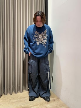 「JUNRED（ジュンレッド）のアイテム（スウェット）」を使った、EIJIさん（メンズ・173cm）の春コーディネート