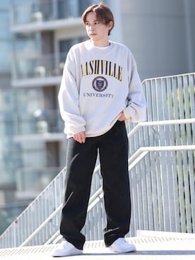 「re_k by JUNRED（レクバイジュンレッド）のアイテム（スウェット）」を使った、EIJIさん（メンズ・173cm）の秋コーディネート
